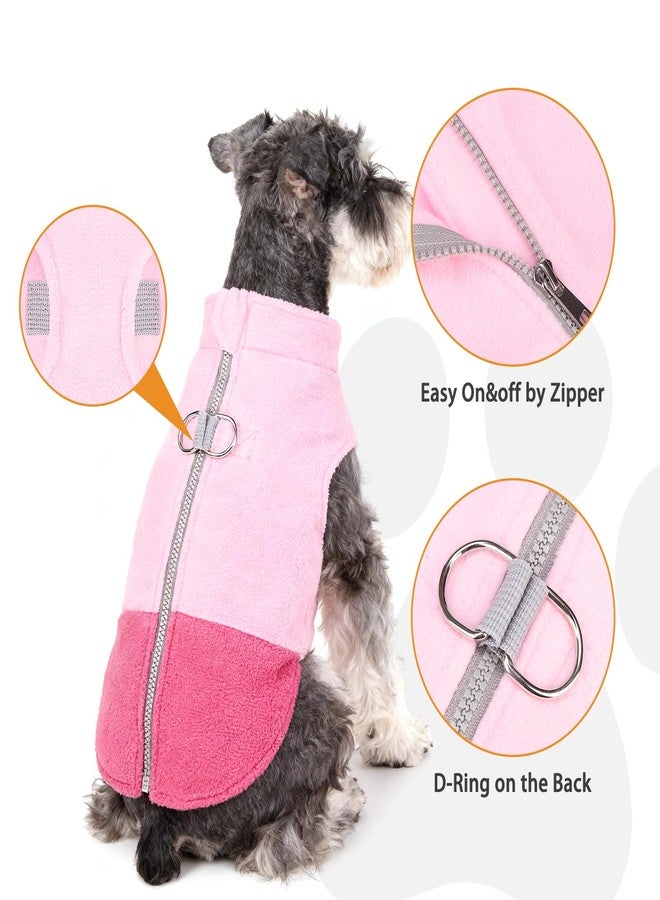 كولتيل سترة صوفية للكلاب من KOOLTAIL، سترة دافئة سهلة الارتداء بسحاب مع حلقتين على شكل حرف D لربط المقود، مناسبة للكلاب الصغيرة والمتوسطة، معاطف شتوية ناعمة ومريحة للحيوانات الأليفة، ملابس خريفية بغطاء رأس للأولاد والبنات، لون وردي مقاس صغير - Image 3